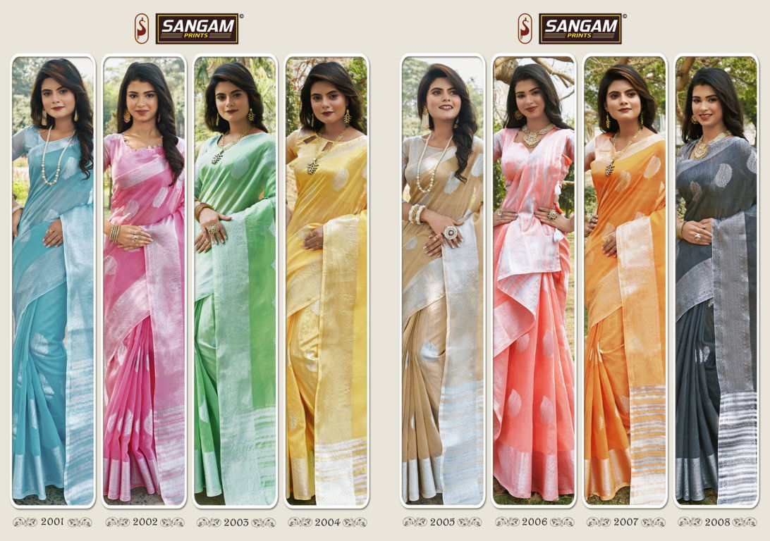 Sangam Pankhudi 3 Latest Fancy Casual Wear Linen Cotton Printed Sarees Collection
